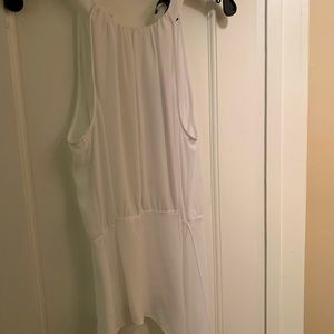 BCBG Caryn White Sleeveless Top